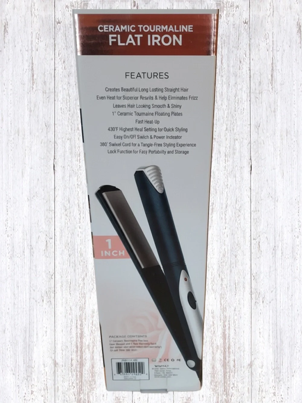 New Vivitar Simply Beautiful Black and White Ceramic Tourmaline Flat Iron 1” - Picture 2 of 13